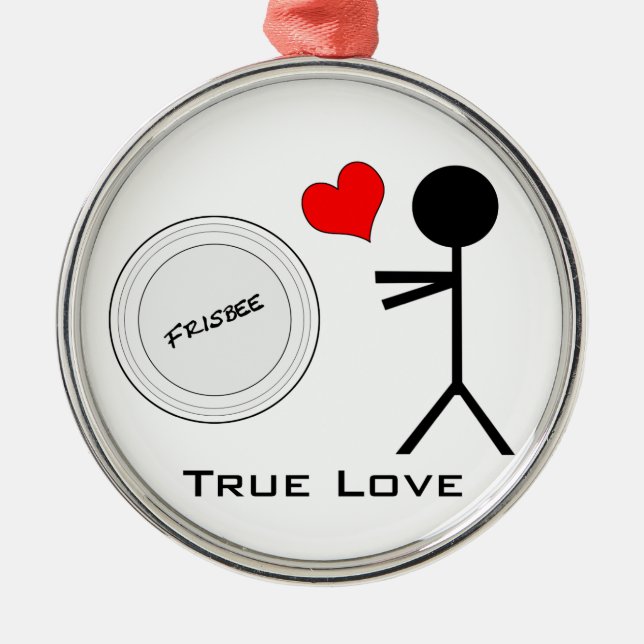 Ultimate Frisbee True Love Metal Ornament (Front)