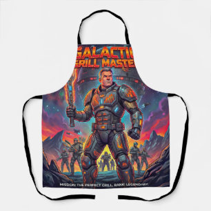 Ultimate Galactic BBQ Commander Sci-Fi Apron