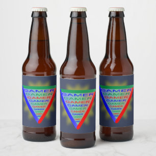 Ultimate Gamer 3 Gaming System Colours RGB Beer Bottle Label