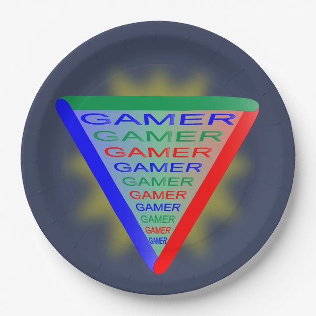 Ultimate Gamer 3 Gaming System Colours RGB Paper Plate (Front)