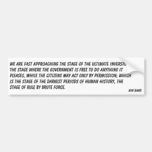 Ultimate Government Inversion (Rand) Bumper Sticker