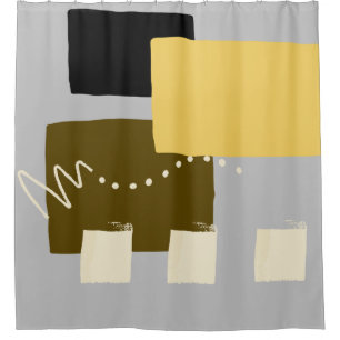 Ultimate grey and illuminating Yellow colour No1 Shower Curtain
