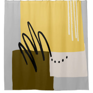 Ultimate grey and illuminating Yellow colour No2 Shower Curtain