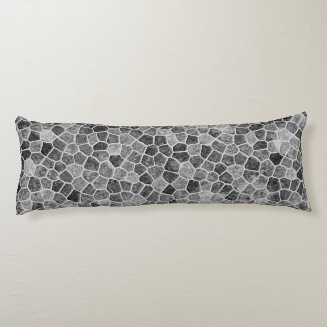 Ultimate Grey Cobbled Patchwork Terrazo Pattern Body Cushion (Back)