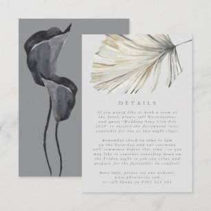 Ultimate Grey Pampas Grass Tropical Wedding Enclosure Card