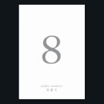 Ultimate Grey Simple Plain Modern Wedding Table Number<br><div class="desc">Ultimate Grey Simple Plain Modern Wedding Table Number</div>