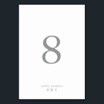 Ultimate Grey Simple Plain Modern Wedding Table Number<br><div class="desc">Ultimate Grey Simple Plain Modern Wedding Table Number</div>