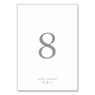 Ultimate Grey Simple Plain Modern Wedding Table Table Number