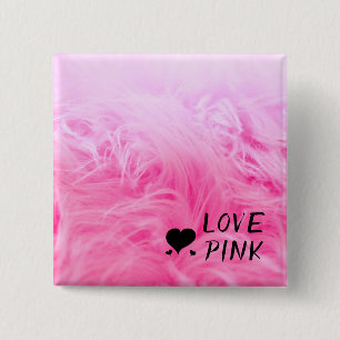 Ultimate Hot Pink Fuzzy Faux Fur 15 Cm Square Badge