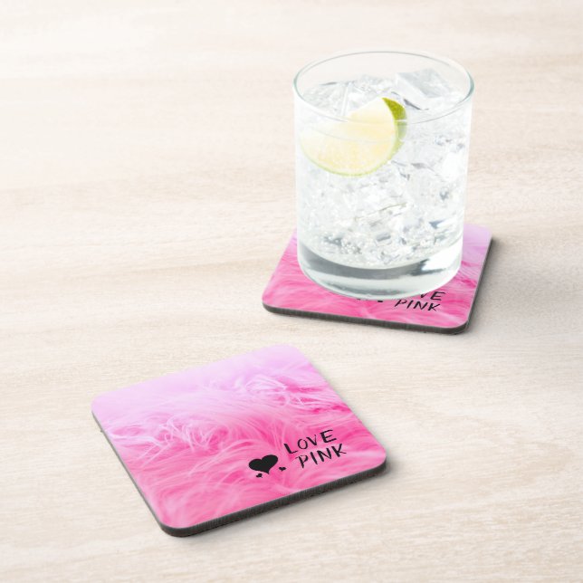 Ultimate Hot Pink Fuzzy Faux Fur Coaster (Right Side)