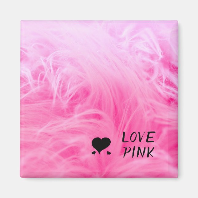 Ultimate Hot Pink Fuzzy Faux Fur Magnet (Front)