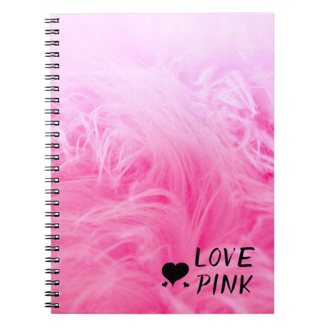 Ultimate Hot Pink Fuzzy Faux Fur Notebook (Front)