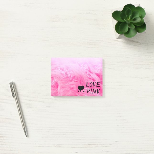 Ultimate Hot Pink Fuzzy Faux Fur Post-it Notes (Office)