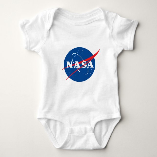 Ultimate NASA Logo Rocket White Baby Bodysuit (Front)