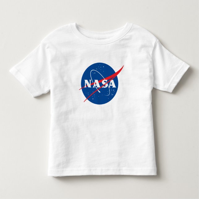 Ultimate NASA Logo Rocket White Soft Cotton Toddler T-Shirt (Front)