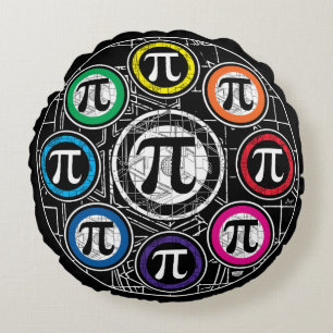 Ultimate Pi Symbol Round Pillow