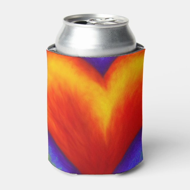 Ultimate Rainbow Heart Can Cooler, Chilled Drinks Cooler (Can Front)