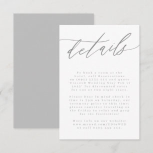 Ultimate Simple Light Grey White Modern Hand Type RSVP Card