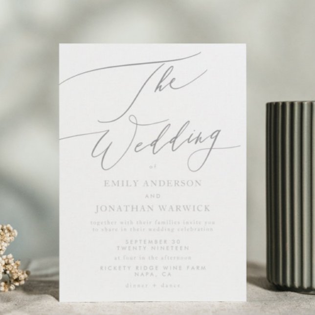 Ultimate Simple Light Grey White The Wedding Invitation (Creator Uploaded)