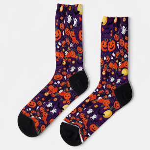 Ultimate Vibrant Socks Spooky Bats Glowing Pumpkin
