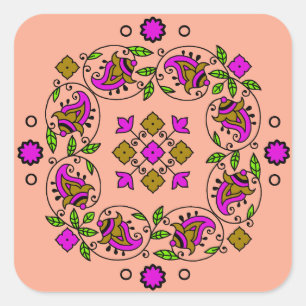 ultimate vintage pattern square sticker