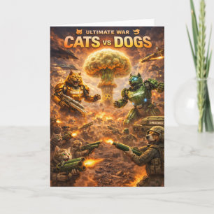Ultimate war cats versus dogs epic sci-fi battle card