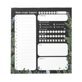 Ultimate Wellness Planner – Dark Floral Notepad