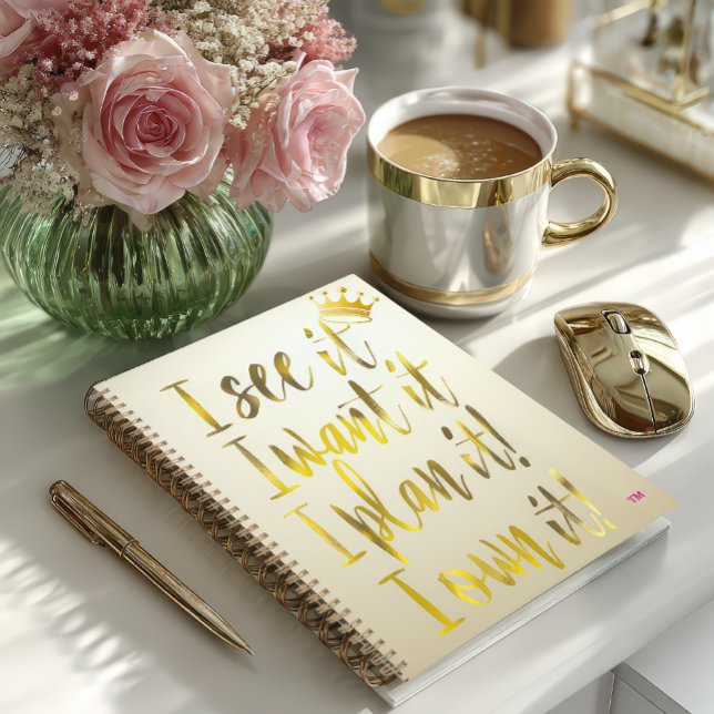  Ultra Chic Gold & Pearl Ivory Motivational Luxe Planner (Stylish Motivational Gold Text Personal Daily Planner )