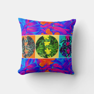 Ultra-coloured Floral Throw Pillow