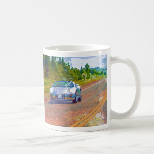 Ultra Cool Super Fast Silver Sports Car Coffee Mug (Right)