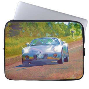 Ultra Cool Super Fast Silver Sports Car Laptop Sleeve