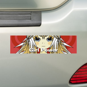 Ultra Cute Anime Girls -Girl Power- powerful girls Bumper Sticker
