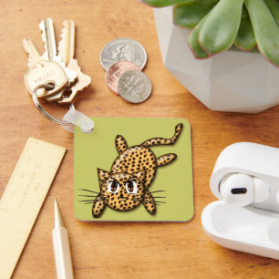 Ultra Cute Anime Leopard Kitty Key Ring