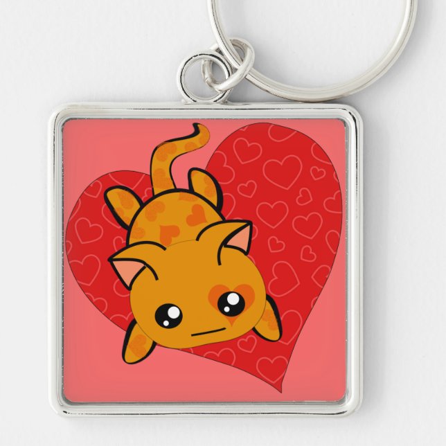 Ultra Cute Kawaii Anime Kitty Key Ring (Front)