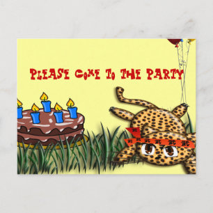 Ultra Cute Leopard Safari Birthday Invitations