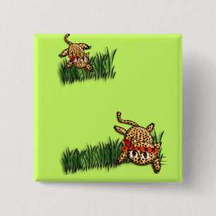 Ultra Cute Leopard Safari Birthday Invitations 15 Cm Square Badge