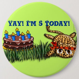 Ultra Cute Leopard Safari Birthday Invitations 6 Cm Round Badge