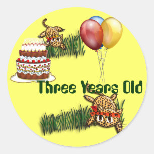 Ultra Cute Leopard Safari Birthday Invitations Classic Round Sticker