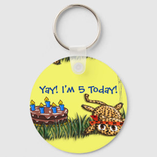 Ultra Cute Leopard Safari Birthday Invitations Key Ring