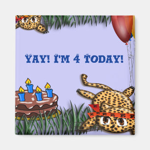 Ultra Cute Leopard Safari Birthday Invitations Magnet