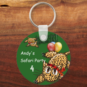 Ultra Cute Leopard Safari Birthday Invitations Wit Key Ring