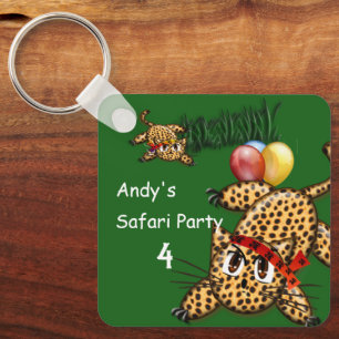 Ultra Cute Leopard Safari Birthday Invitations Wit Key Ring