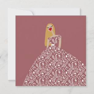 Ultra Feminine Floral Dress Fashion Art Card