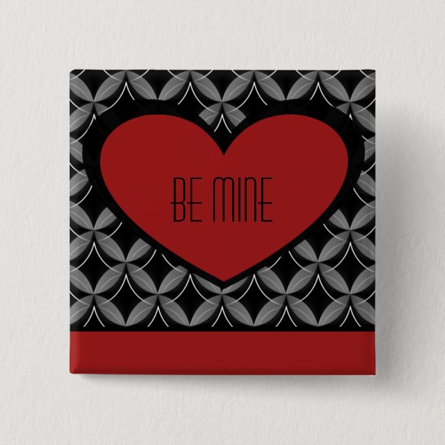 Ultra Glam Heart Button, Red 15 Cm Square Badge (Front)