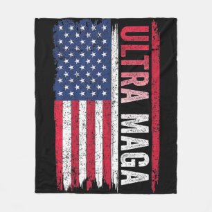 ULTRA MAGA American Flag Patriotic Agenda Fleece Blanket