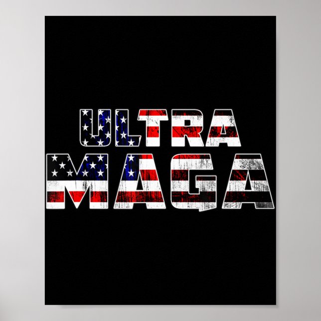 Ultra Maga Donald Trump Joe Biden Republican Ameri Poster (Front)