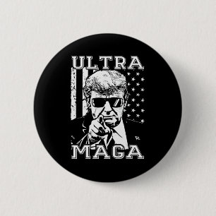 Ultra MAGA Fun Anti Biden US Flag Pro Trump Trend 6 Cm Round Badge