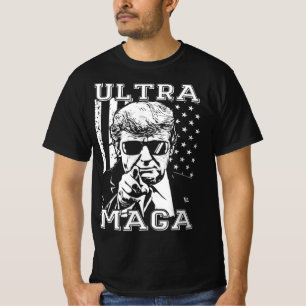Ultra MAGA  Fun Anti Biden US Flag Pro Trump Trend T-Shirt