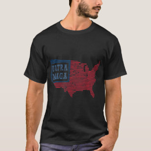 Ultra MAGA Fun Trendy Women Men Retro US Flag T-Shirt