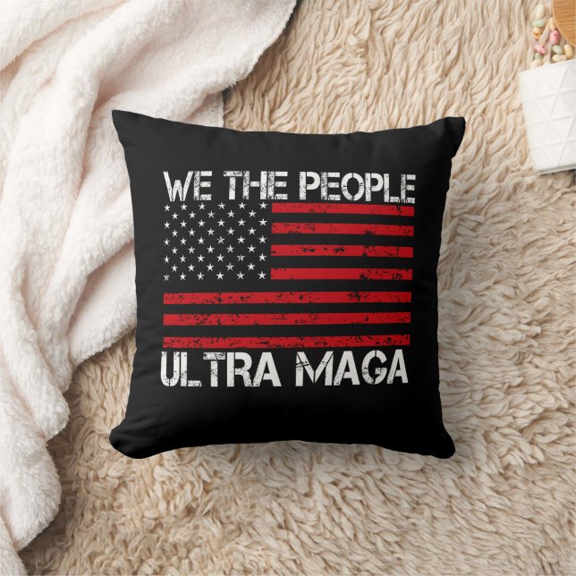 Ultra Maga Pro Trump 2024 Funny Republican  Cushion (Blanket)